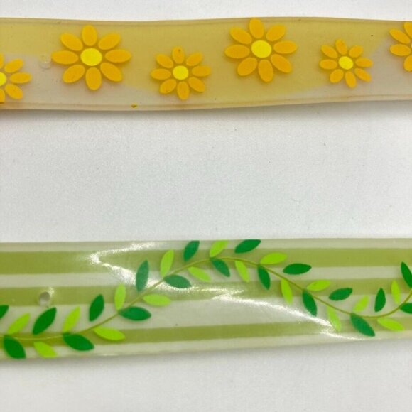 New Lot 2 Swap by Beehive Belt Band Wrap Bracelet Y2K Green Yellow Silver Tone - Picture 3 of 6